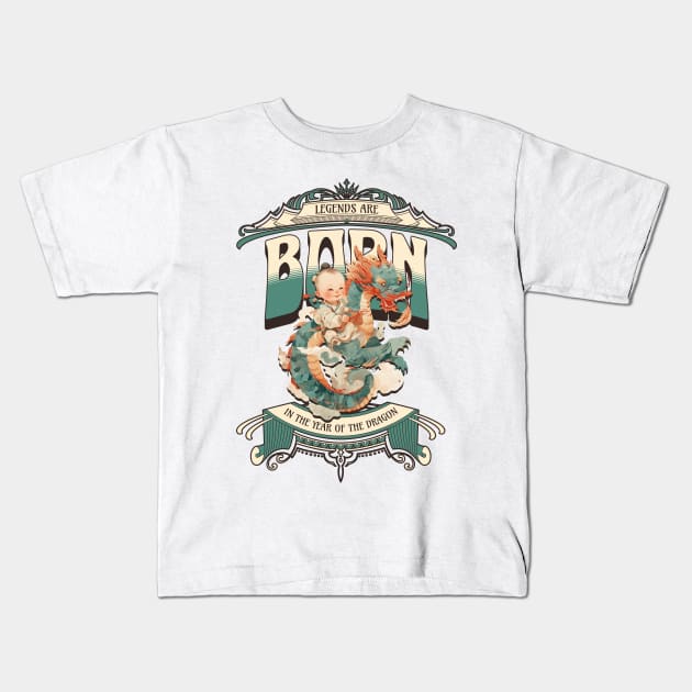 Dragon Rider Legends: Oriental Baby in Dragon's Embrace! Kids T-Shirt by YUED